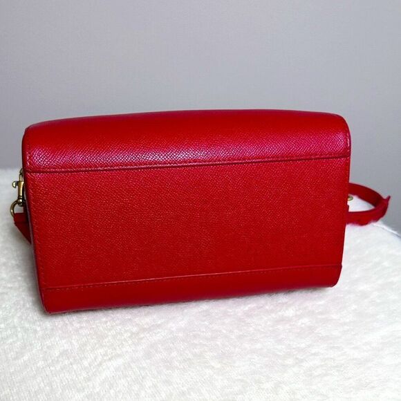 $2420 BALENCIAGA Ville Small Red Bowling 2 way Bag Yellow Interior - Picture 8 of 13
